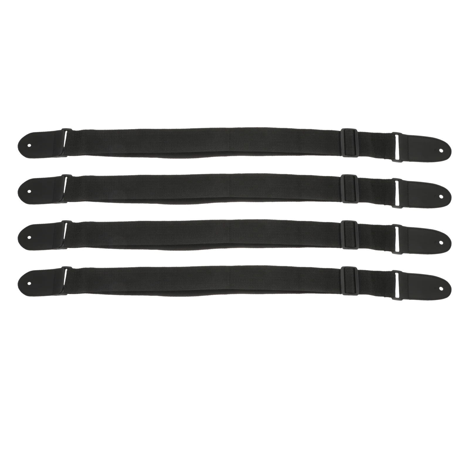 

4 Pcs Guitar Strap Premium Pu Oxford Cloth Adjustable Length Durable Comfortable Sling Instrument Belt Black Design