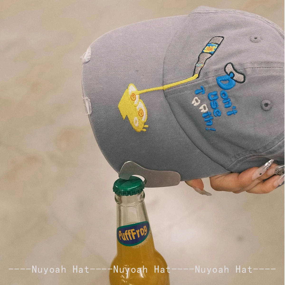 New Unisex Interesting Letter Embroidery Baseball Hats Sunshade Bottle Opener Versatile Niche Peaked Caps Personal Fashion Ins 3