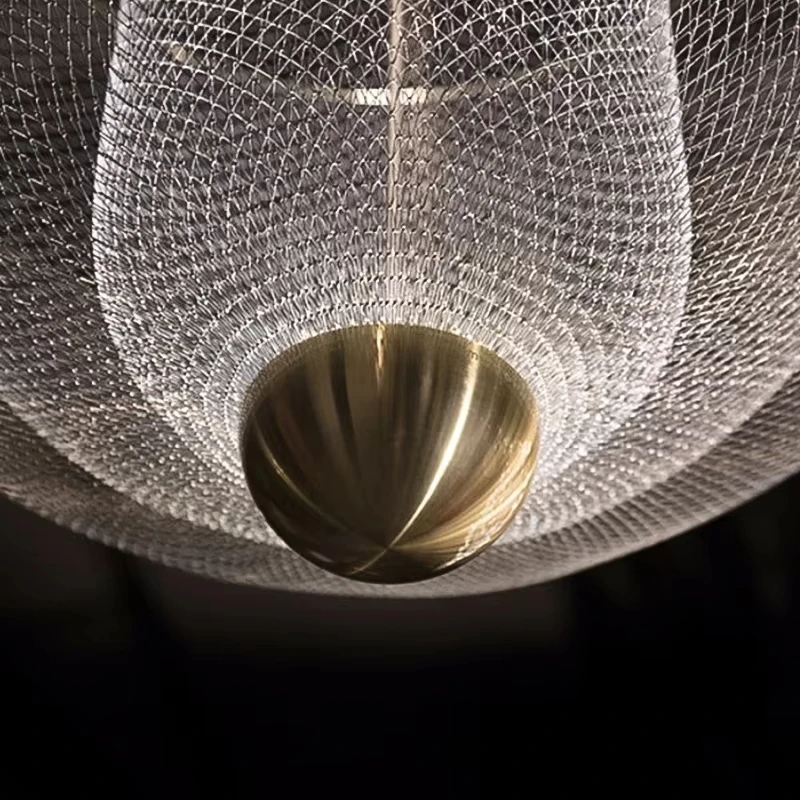 

Designer Metal Cage Chandelier Modern Meshmatics Chandelier Restaurant Dining Room Parlor Led Dimmable Indoor Lighting Fixtures