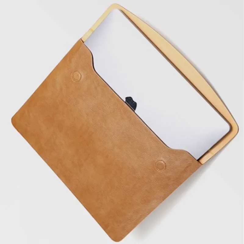 Portable Tablet Computer Protective Case Liner Bag PU Leather Business Waterproof Cover PC Bags Case 15.4 Inch Clutch Briefcase