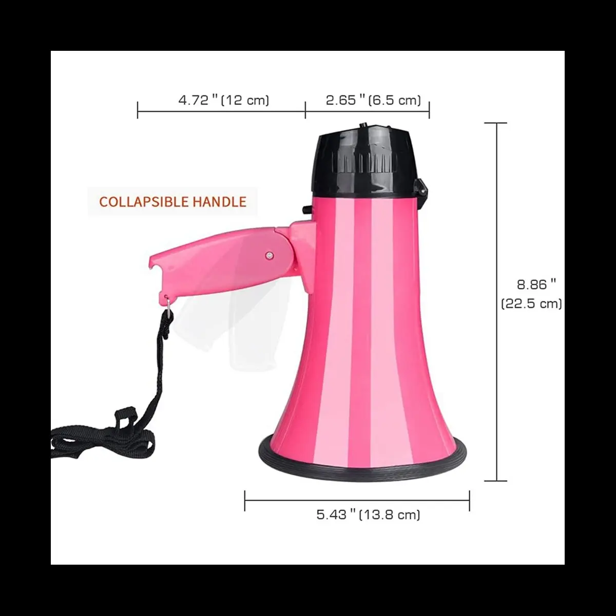 VVVBB 2X 25 Watt Compact Megaphone Speaker PA Bullhorn - with Built-in Siren, Voice Recorder, Bottle Opener,Pink