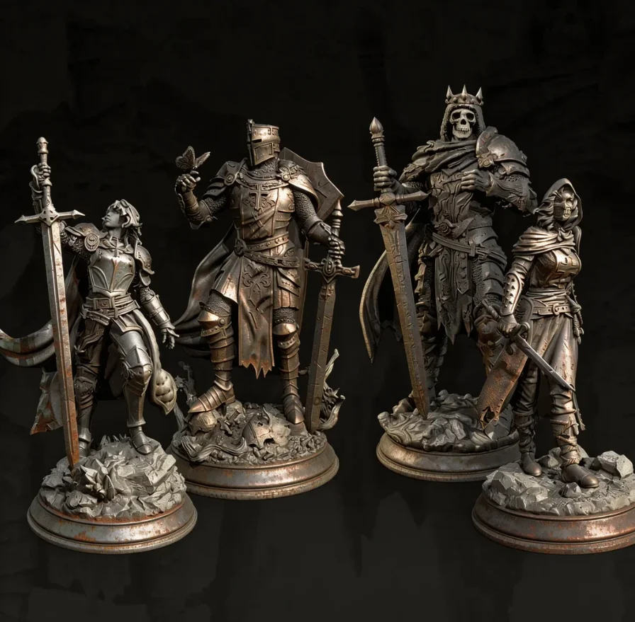 

The height of man 38mm 50mm 75mm (4 peopleResin) Resin model kits figure colorless and self-assembled（3D Printing ）TD-7711/3D