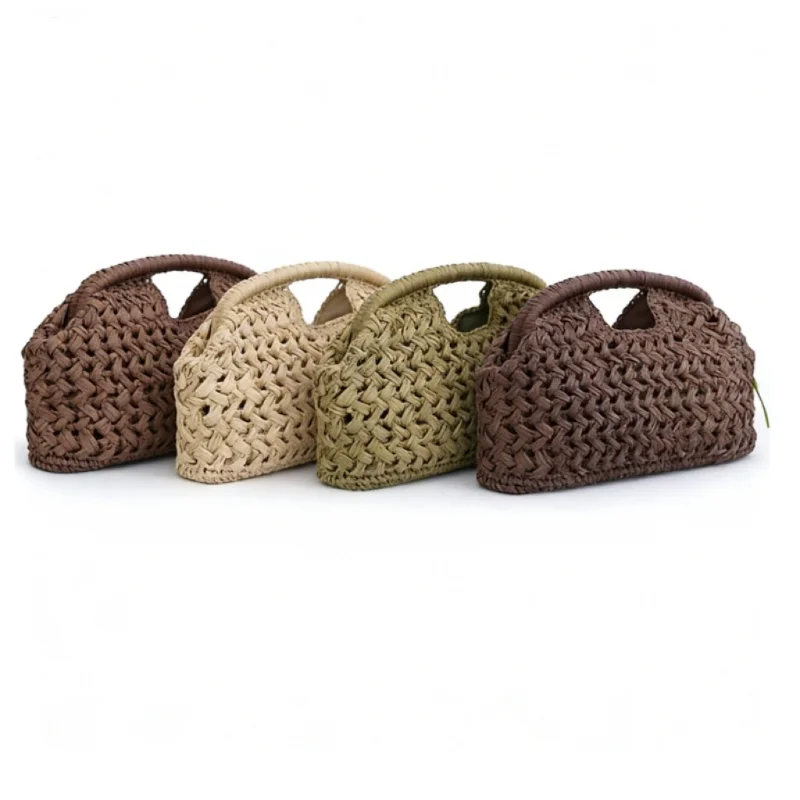 

Женская брендовая модная сумка-клатч, большая вместительная дорожная сумка в богемном стиле, популярная элегантная плетеная сумка из рафии ручной работы через плечо