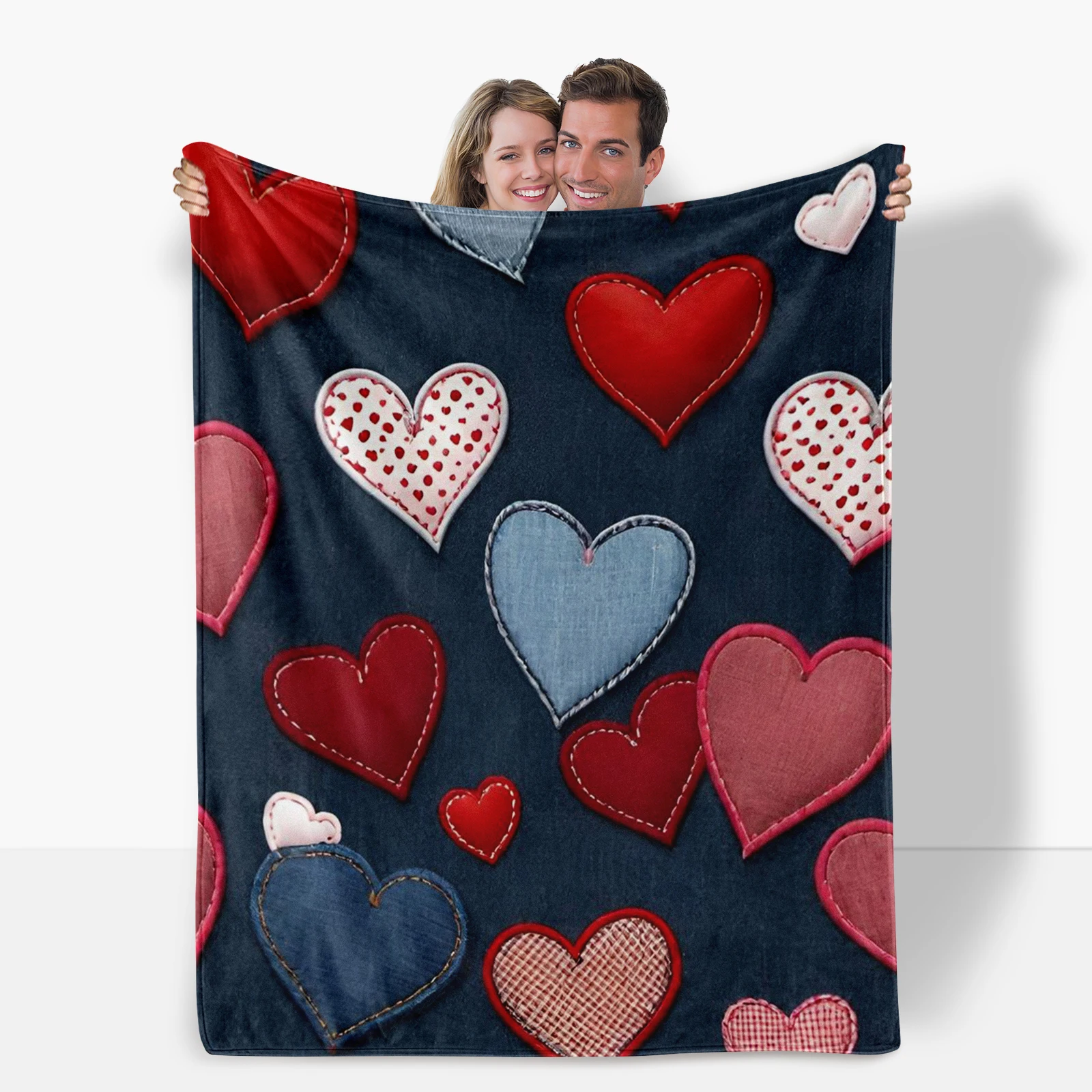 Special Valentine S Gift Flannel Blanket Blending Heart Elements Offering Ultimate Comfort For Couples