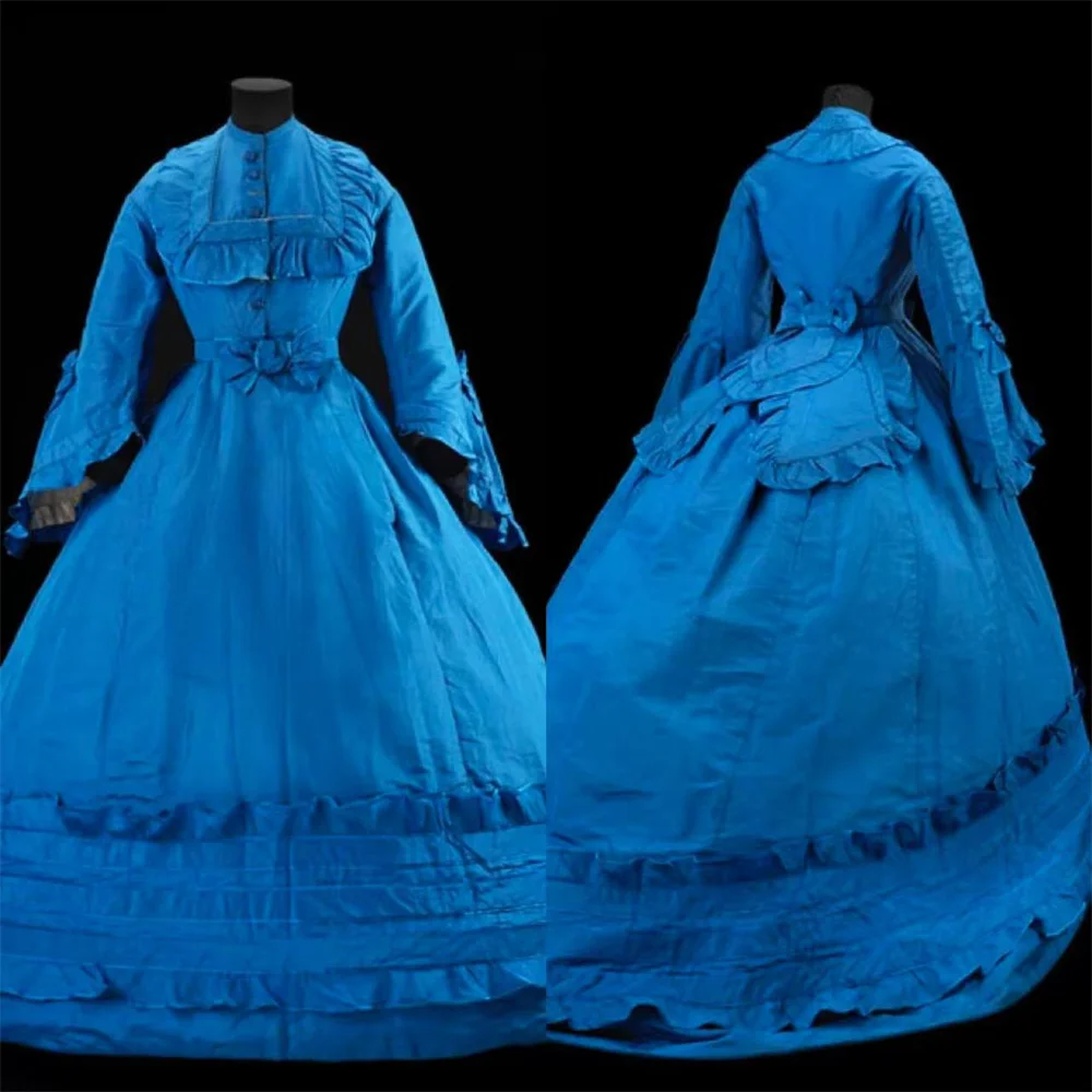 1860s Victorian Scotland Day Dress Historical Civil War Southern  Retro Walking Dress Retro Walking Ball Gown