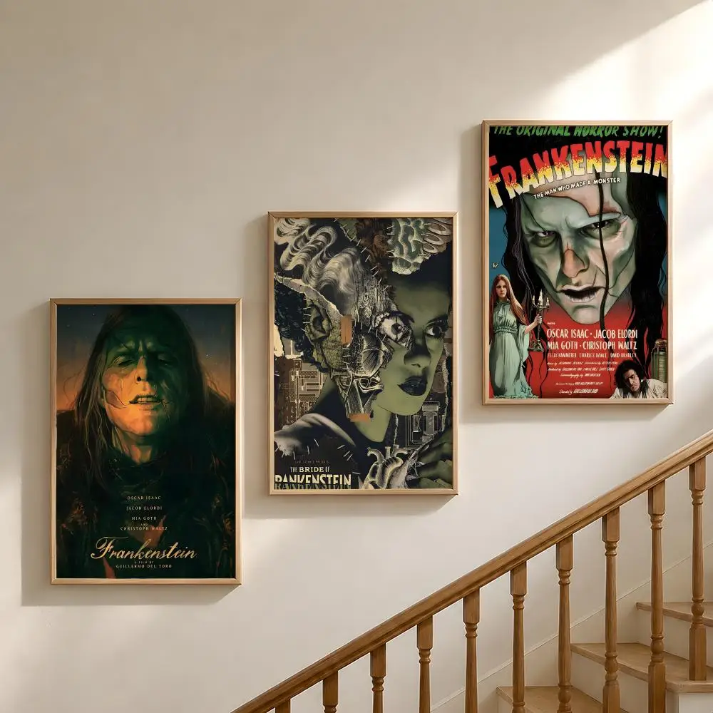 Film F-Frankenstein Gothic Monster Poster Waterproof HD Modern Peel And Stick Wall Decor Bedroom Living Room Dorm Office