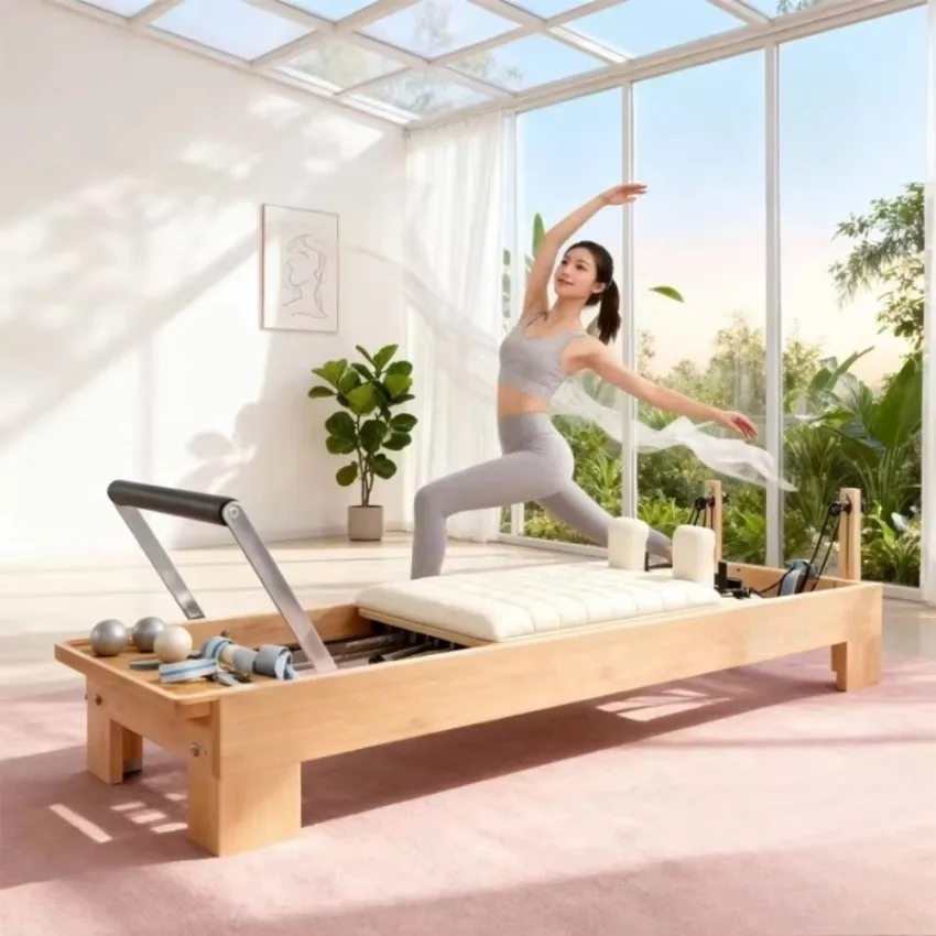 

Function Wood Pilates Reformer Bed High Quality Pilates Reformer Machine pilates reformer 3-in-1 Yoga Body Exercise Body Shaping