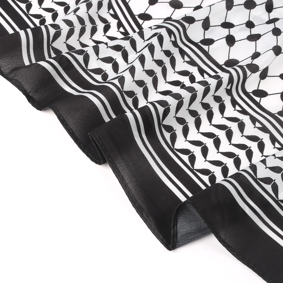 새틴 실크 Keffiyeh Kerchieh 사각 머리 스카프, 이슬람, 아랍, 팔레트, 머리 스카프, 90cm