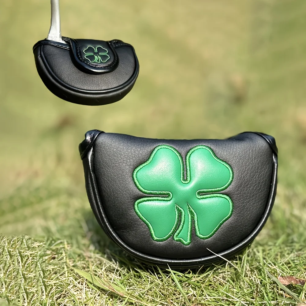 1pc Clover Golf Club Head Cover, PU Material Waterproof And Wear-resistant Golf Putter Headcover