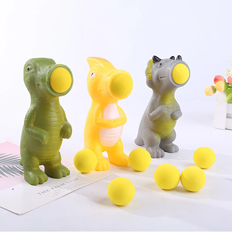 1Set Creative Funny Dinosaur Catapult Toys Shooting Squeeze Super Soft Toy Stress Relief Squeeze Shoots Ball Cute Kids Toys