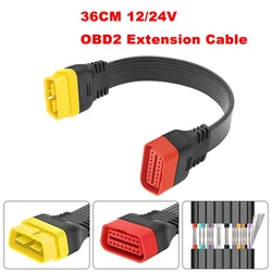 OBD2 Extension Cable OBD Bluetooth Connector Extension for Various Automotive Detectors X431OBD 36CM Car Detection Cable