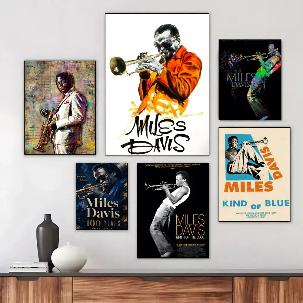 Miles Davis Musician Classic Jazz Poster Modern Aesthetic Wall Art Print Minimalist Bedroom Living Room Home Decor Gift