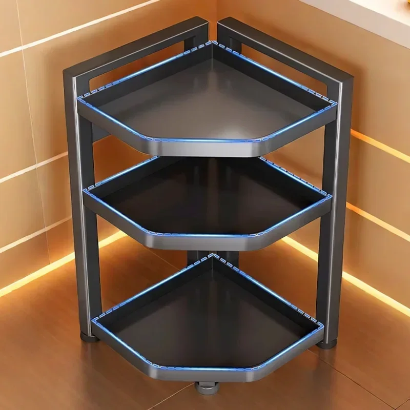 Kitchen Rack Corner Multi-functional Triangular Countertop Seasoning Storage Rack Space-saving Corner Seasoning Shelf