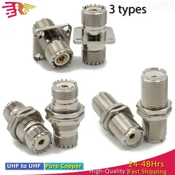 UHF Female to UHF Female Jack Nut Bulkhead Panel Mount Socket Connector High quality for PL259 Adapter RF Brass Copper