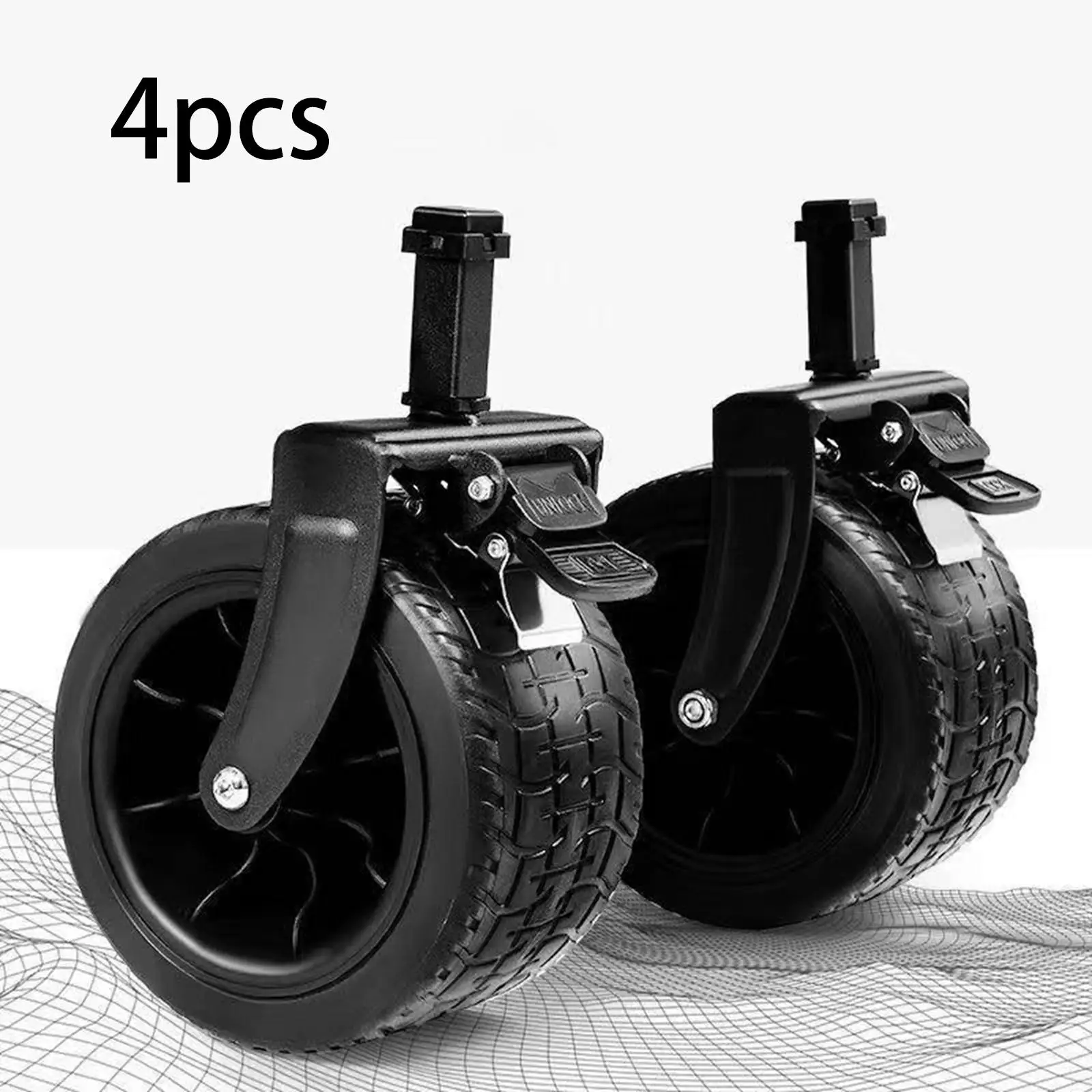 4x Camping Cart Wheels Multifunctional Repair Heavy Duty Picnic Beach Tire