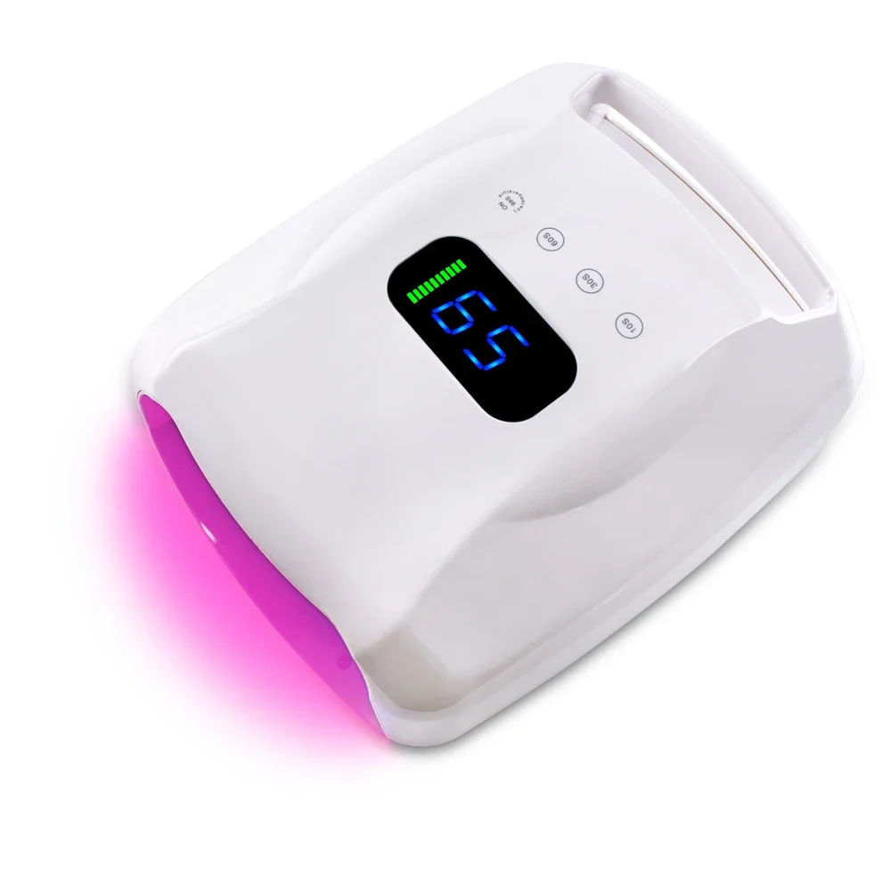 High Quality 96W Professional Cordless Rechargeable Manicure Pedicure UV LED Nail Lamp Dryer Light For Home Salon