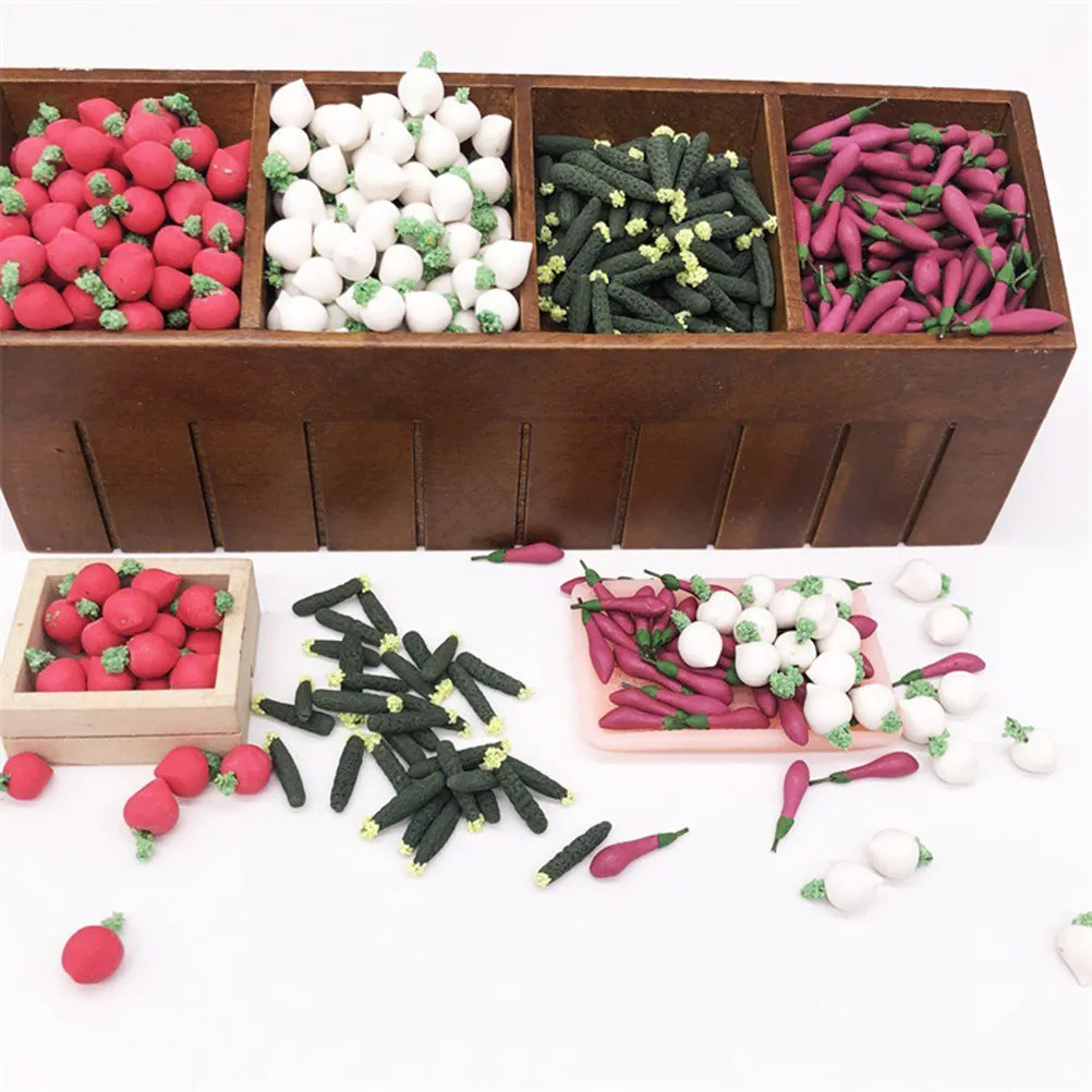 10Pcs Miniature Cucumbers Resin Simulation Vegetables Mini House Decoration Kitchen Furnishing Photo Prop Fruit Cognition Gifts