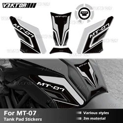 For MT07 Fuel Tank Sticker Oil Gas Cap 3D Decal Cover Protector Waterproof For MT-07 MT07 MT 07 2021 2022 2023 2024