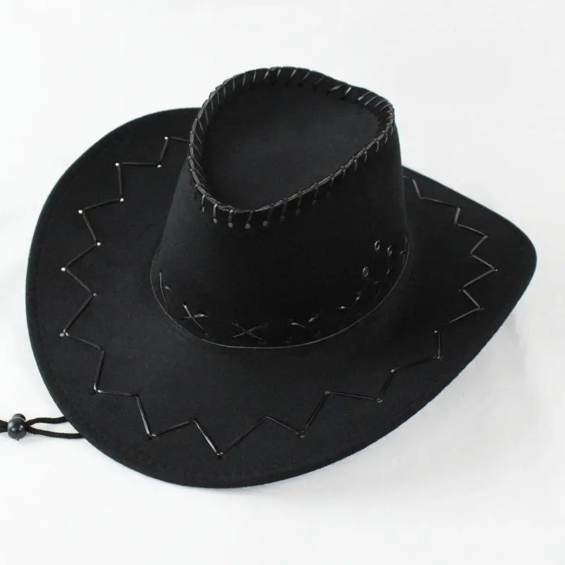 

Western Style Mongolian Cowboy Hat Ethnic Tibean Riding Cap Vintage Saddlebag Felt Hat Summer Season 3/4 Sleeve Men's Hat