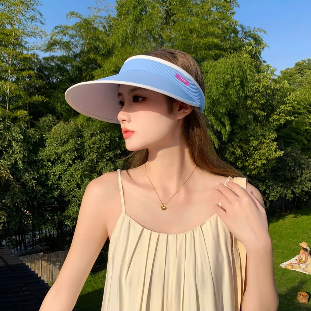 

Lady's Summer Breathable Empty Top Sun Hat Multi-color Fashion Beach Hats Women's Outdoor Sunshade Cap