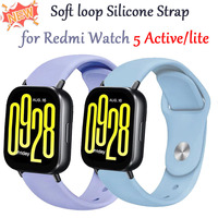 22 20mm Soft loop Silicone Strap for Redmi Watch 5 Active Comfortable rubber Replacement Wristband for Redmi Watch 5 Lite correa