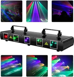 プロのステージレーザーライト,5レンズ,4つのLED,dmx,rgbアニメーション,dj,ディスコ,音声ビーム,パーティーの効果,新しい人気