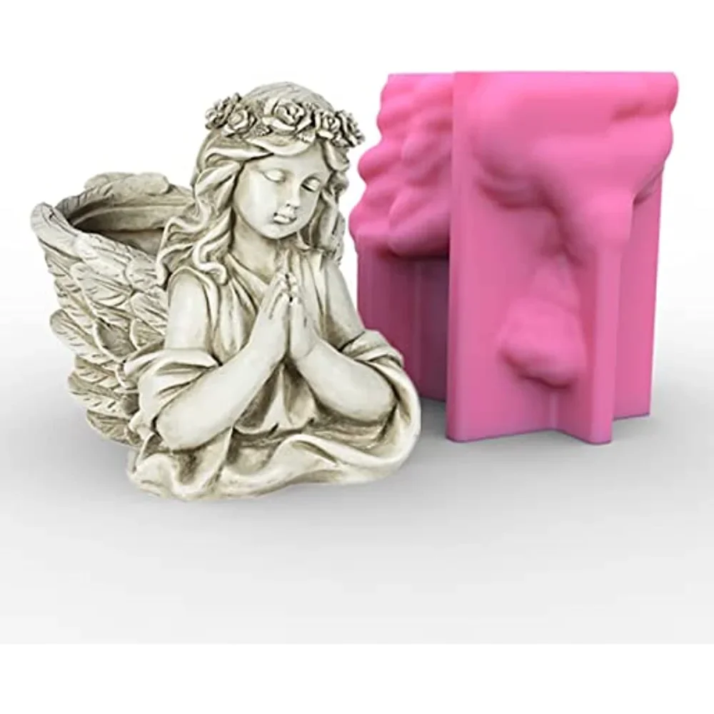 

Hands Pray Angel Flowerpot Silicone Mold DIY Angel Wings Vase Ashtray Pen Holder Plaster Cement Concrete Molds Ome Decoration