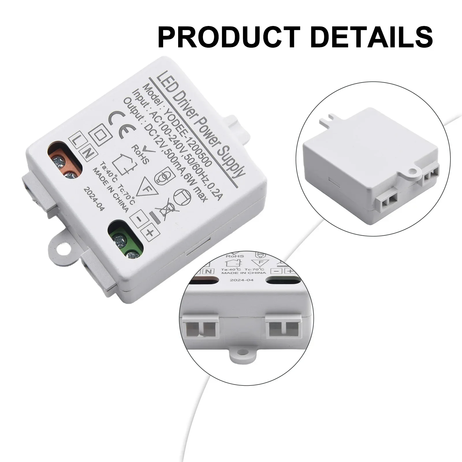 

LED Driver Constant Voltage Driving Power Supply AC/DC Power Supplies Lighting Transformers AC100-240V 50-60Hz 42*42*20mm