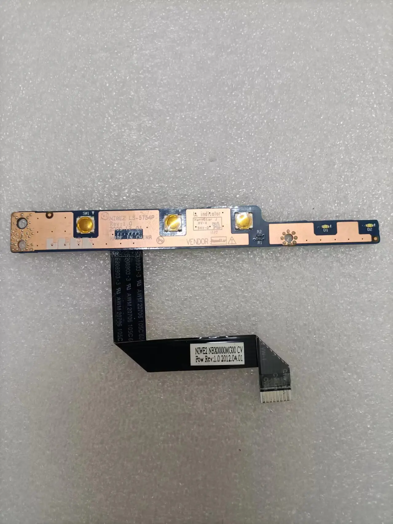 Power Switch Small Board NIWE2 LS-5754P For Lenovo G560 Z560 Z565 Laptop IO Board