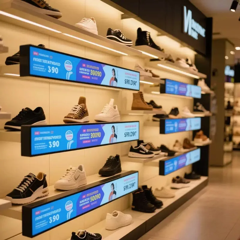 COB LED Bar Display for Creative Scrolling Full-Color Text Display 0.95 Inch Electronic Stainless Steel Frameless Screen