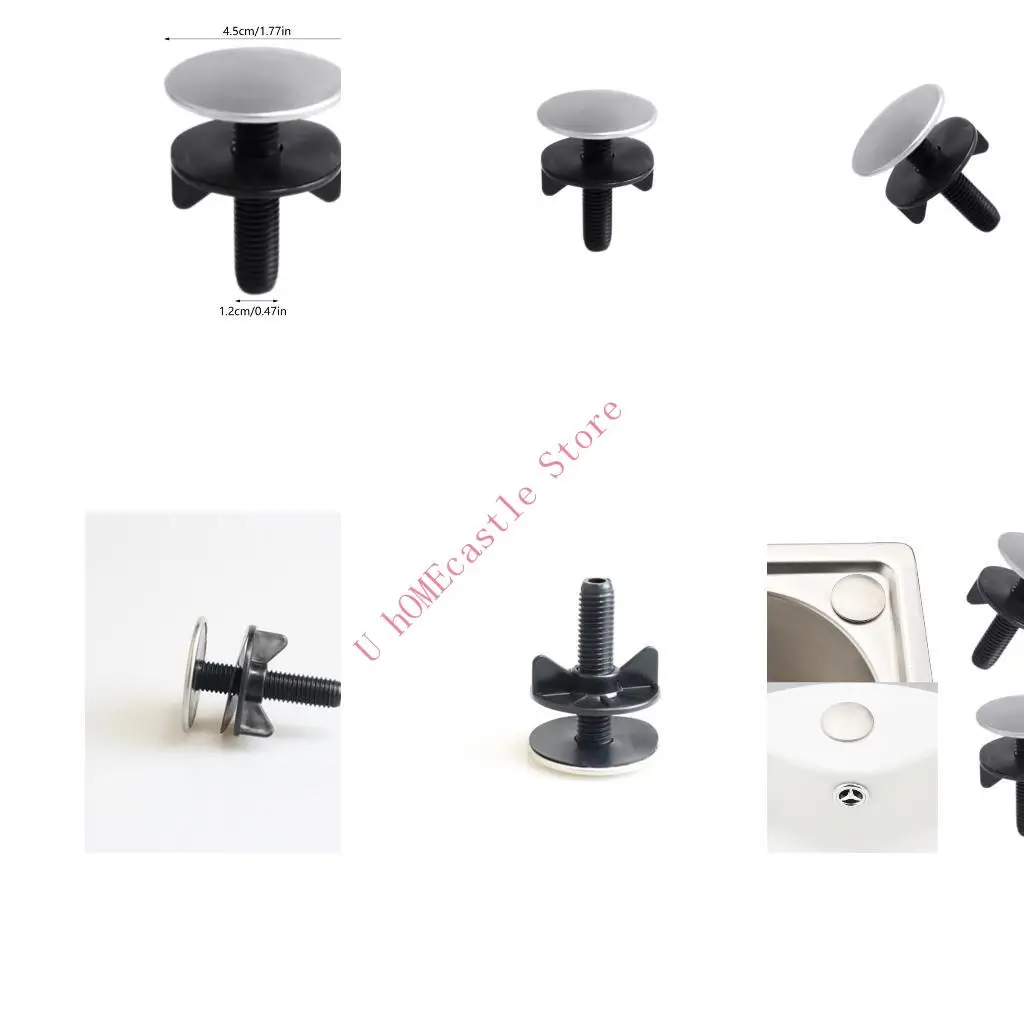 63HF Multipurpose Kitchen Supplies Sink Sturdy Stainless Steel Hole Plugs Brushed Finish Universal Size Leak Stoppers