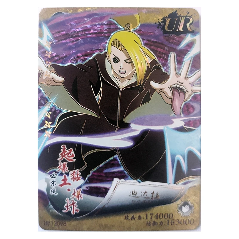 Anime NARUTO Rare Orochimaru Deidara Indra Ashura Sasuke Shisui Hashirama Reflective Game UR Collectible Card Birthday Toy Gift