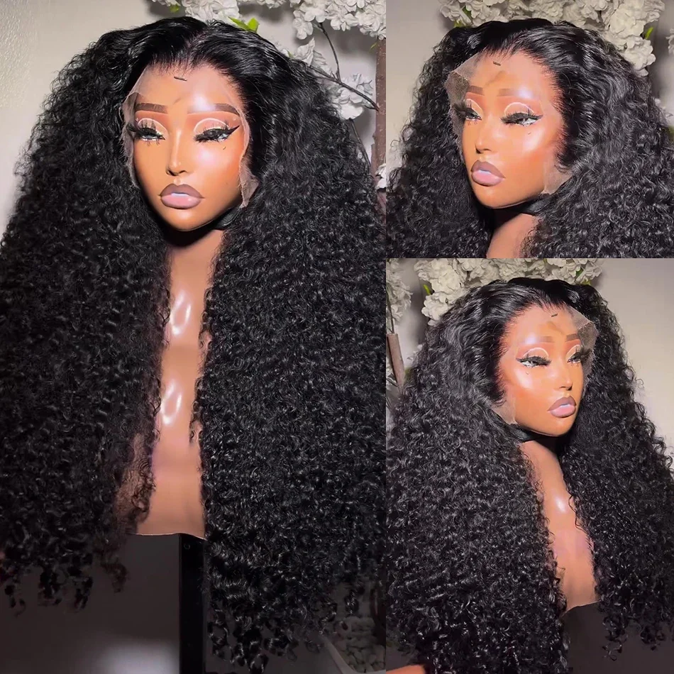 Kinky Curly 13x6 HD Lace Frontal Wig Afro Curly Lace Front Human Hair Wigs 250% Full Human Hair Lace Wigs on Clearance Sale image 5