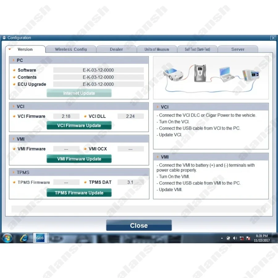 For Kia Hyundai GDS Diag Software VCI  V2017 Works with All Diagnosis Computers with Nitro Obd for Gift