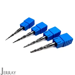 JERRAY D3.175 4 6 8mm HRC55 2Flutes Tungsten solid carbide Tapered Ball Nose End Mills CNC 2D 3D Carving Bits Milling cutter