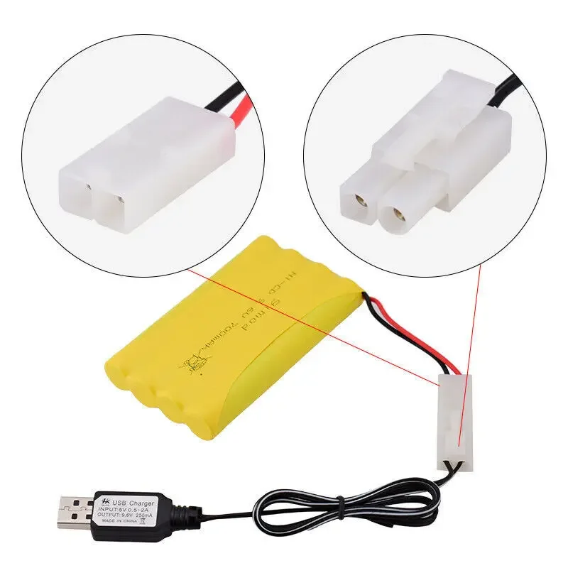 9.6V 700mAh Ni-Cd AA Battery Pack Rechargeable w/ Standard Tamiya Connector for RC Electric Car Toys Truck Tank