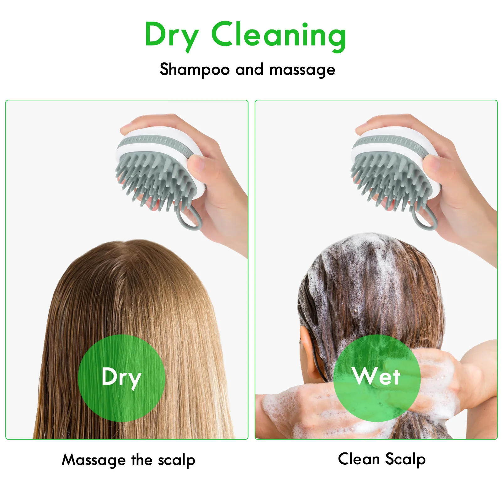 

6Pcs Scalp Massager Brush Set Dual Purpose Shampoo Brush Airbag Cushion Soft Silicone Hair Scalp Exfoliator Cleaning Supplies