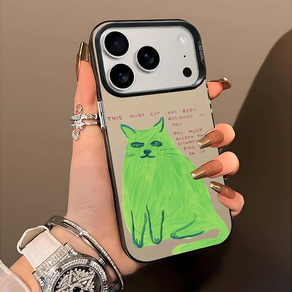 

David Shrigley Art Phone Case iPhone 12 13 14 15 16 17Pro Max Plus Protect Plating Phone Cover