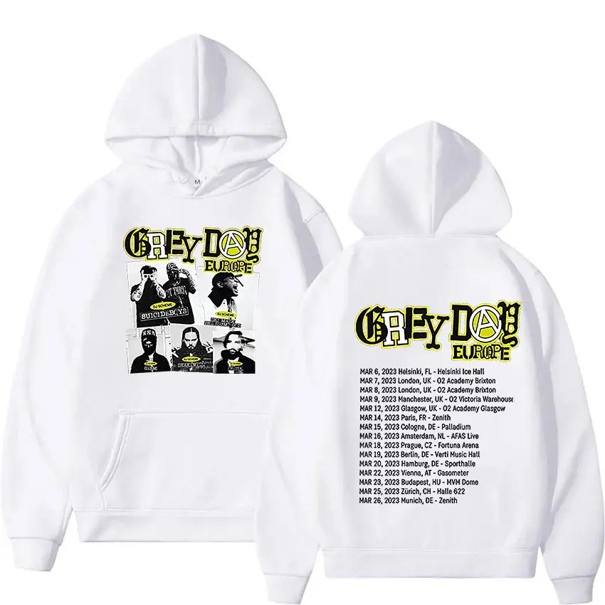 Suicideboys Grey Day 2023 Tour Graphic Hoodie Men's Hip Hop Vintage Oversized Sweatshirt Casual Fashion Pullover Clothing Hoody