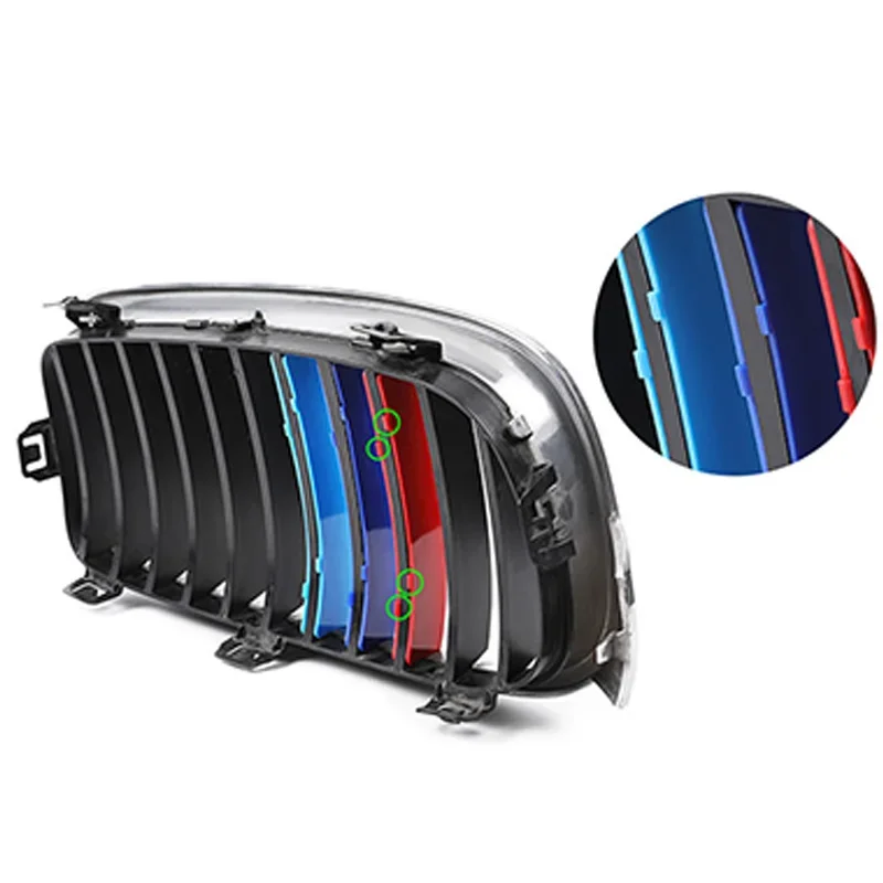3Pcs ABS Car Racing Front Grille Trim Strips For BMW G30 5 Series G30 2022 2023 2024 2018-2020 M Power Grill Clip Accessories