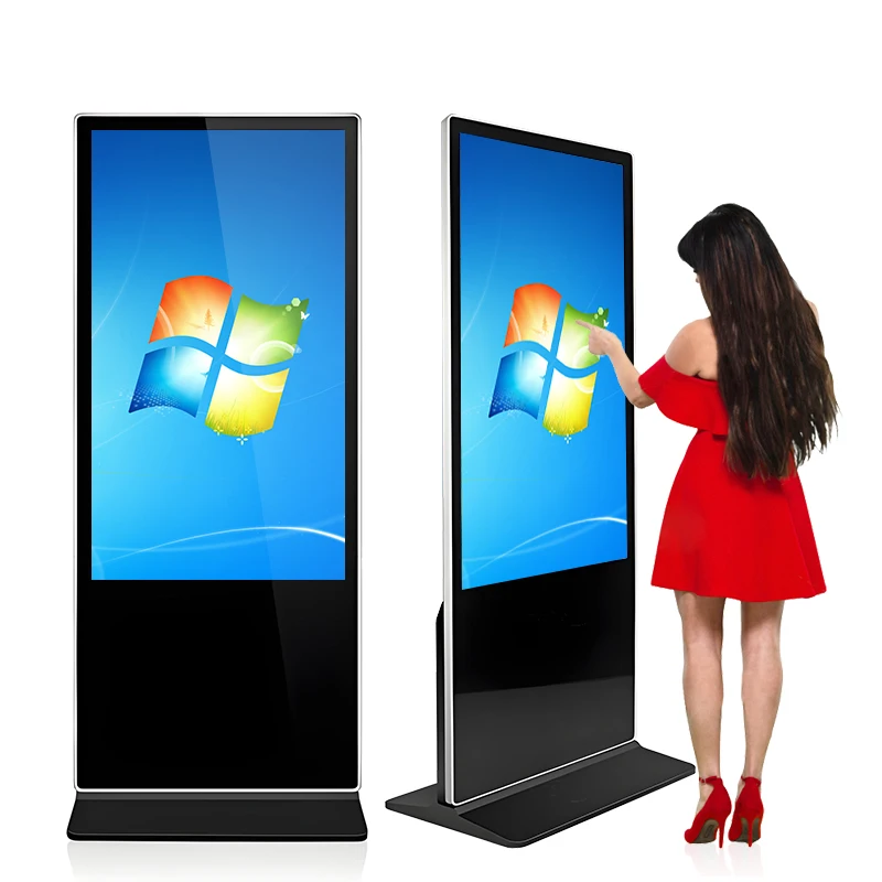 55 Inch Vertical Free Standing Touch Screen LCD Advertising Player Indoor Digital Signage for Shopping Mall Education OEM