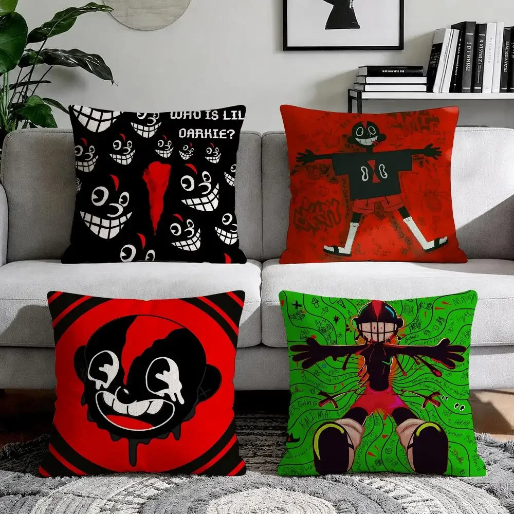 Rap Singer l-Lil Darkie Street Cushion Cover Organic Natural Linen Pillowcase with Double Sided Print for Sofa Home Decor Gift
