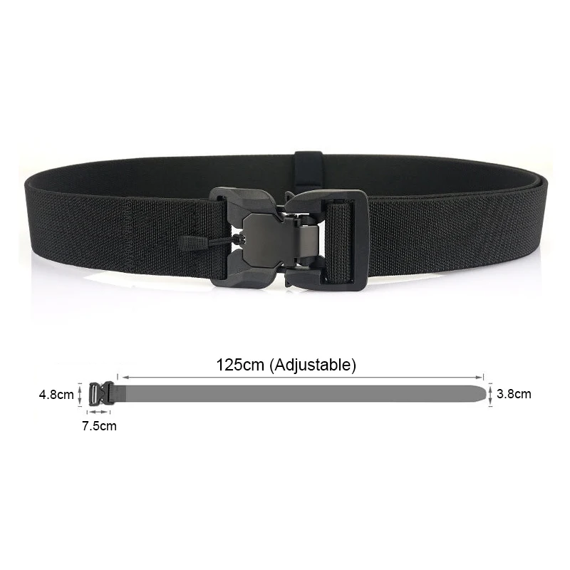 HSSEE New Men\'s Elastic Casual Belt Strong Nylon Magnetic Quick Release Buckle Tactical Outdoor Belt Male Sports Waistband