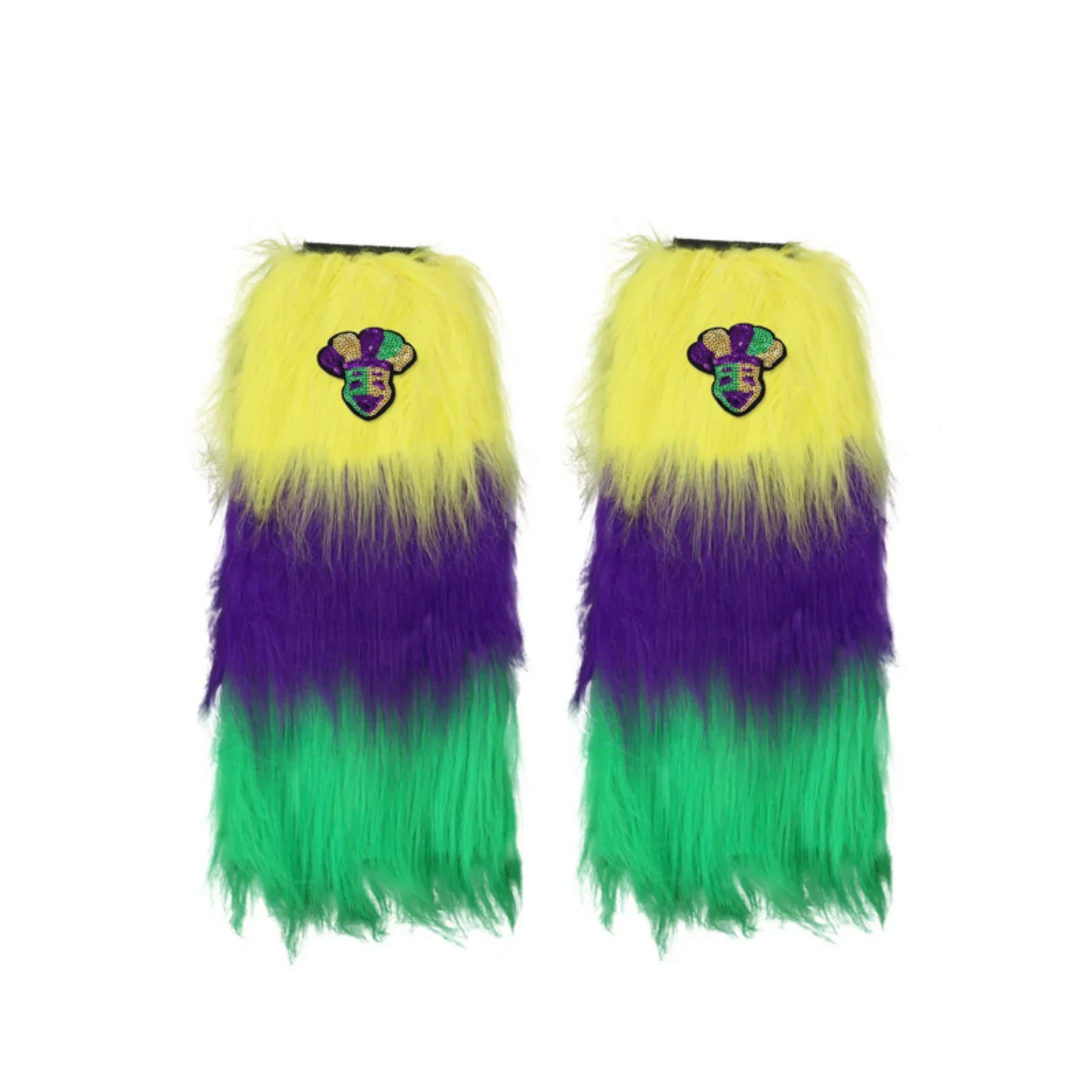 2025 Bola de Carnaval moda calentadores de piernas de felpa de tres colores vestido de noche disfraces de actuación Calcetines Mujer calentador de piernas