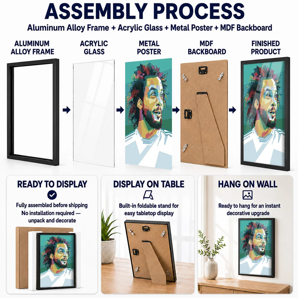 Neymar Junior Colorful Football Portrait Framed Metal Print Personalized Victory Tribute Wall Art For Athletes Decorating Gym