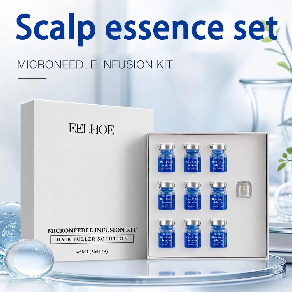 Microneedle Hair Regrowth Serum Scalp Nourishing Hair Fuller Thicker-Looking Serum Hair Health Maintenance Scalp Care Kit