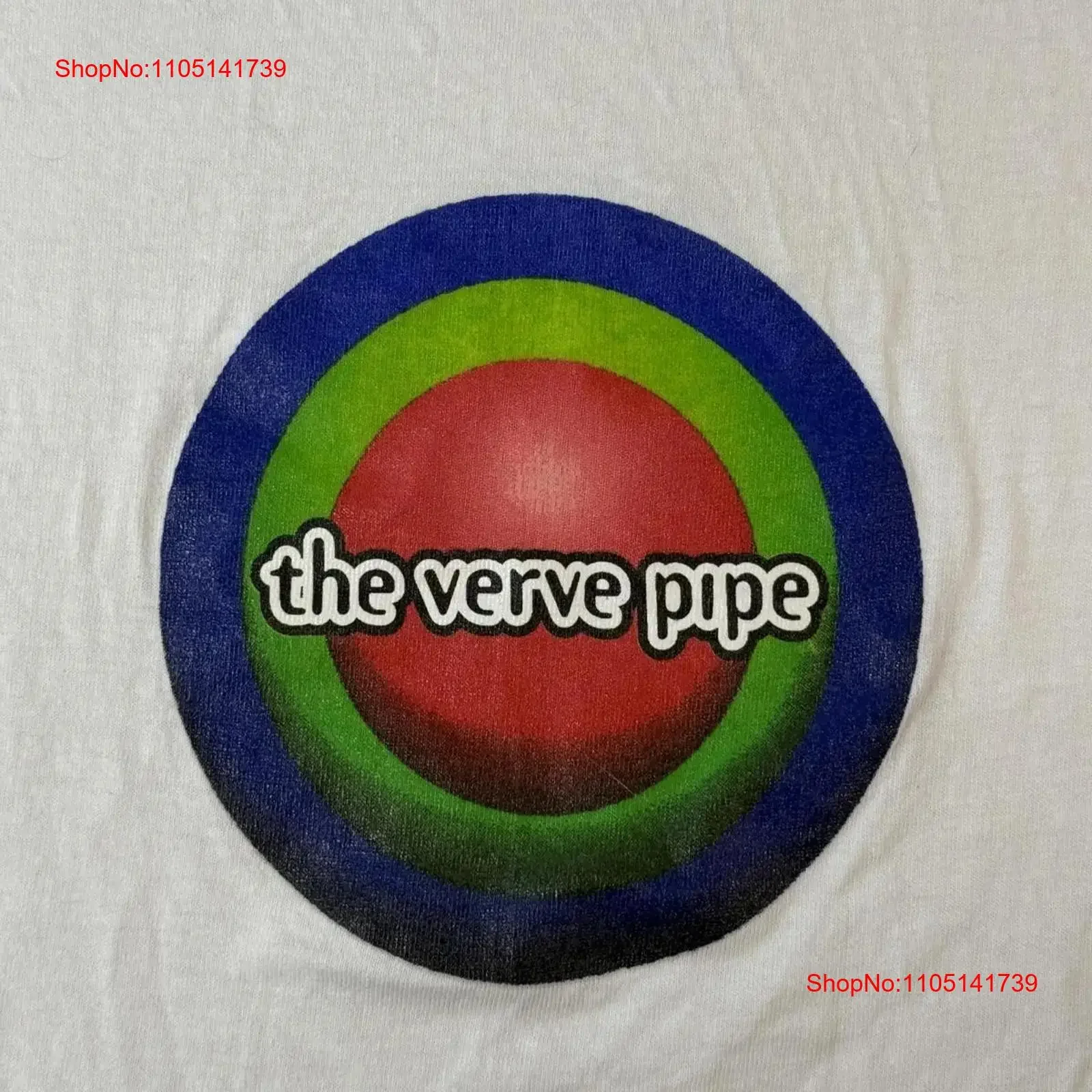 

VTG The Verve Pipe Band T shirt Blue Green Red Circles L vintage Washed Top For Everyday Wear Breathable homme Casual