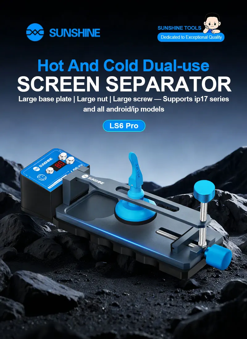 Sunshine LS6 Pro Hot&Cold Dual-use LCD Separating Machine Camera Protection Even Heating Anti-scald Touch for Phone Repair Tool