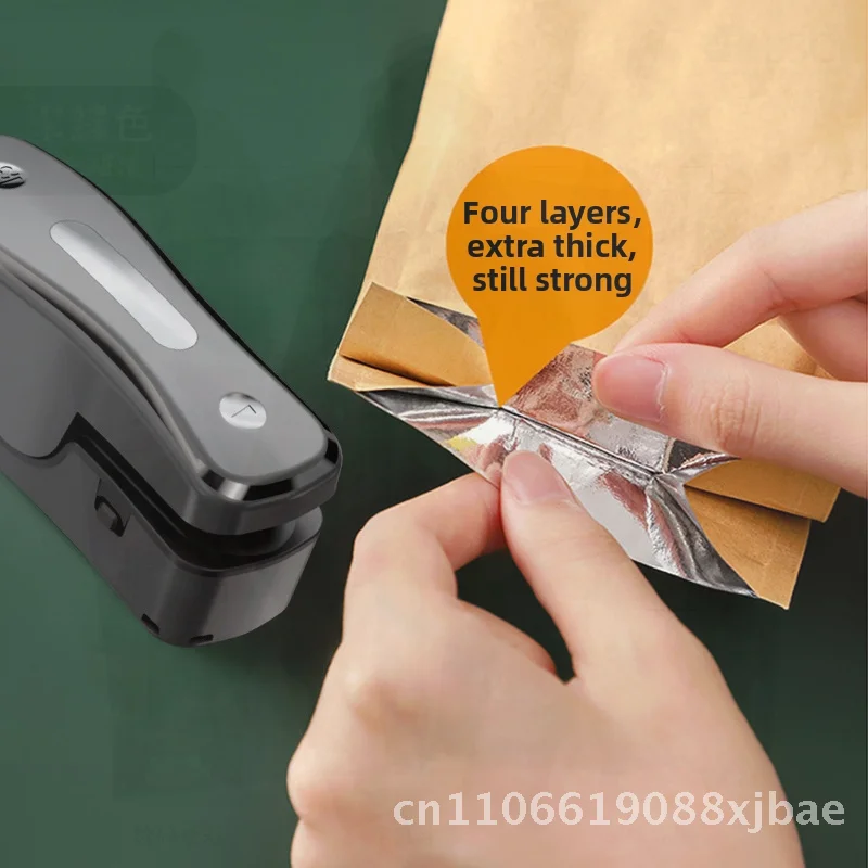 

Перезаряжаемая мини-запечатывающая машина, портативный ручной запайщик пластиковых пакетов под давлением для домашних закусок, белый/черный, современный минималистский стиль