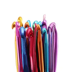 12/14Pcs Multicolor Mixed Crochet Hook Set Metal Handle Sewing Needles DIY Craft Weave Accessaries With Ergonomic Grips